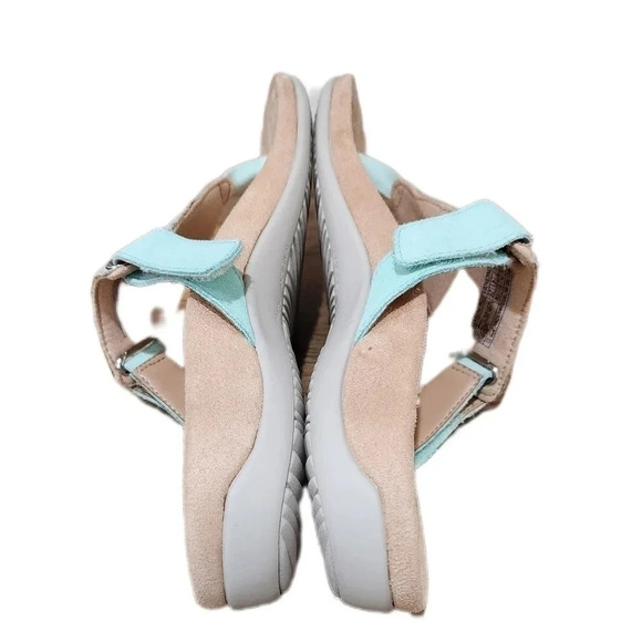 Vionic Wanda Suede Adjustable Sandal, Teal Blue, Women's 9 - Picture 5 of 7